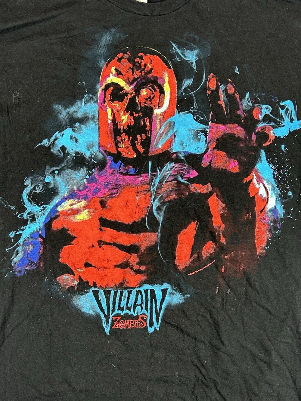 Marvel T Shirt Men’s Sz L Black Villain Zombies Magneto Short Sleeve Halloween